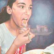Shauna Eating Pastitsio